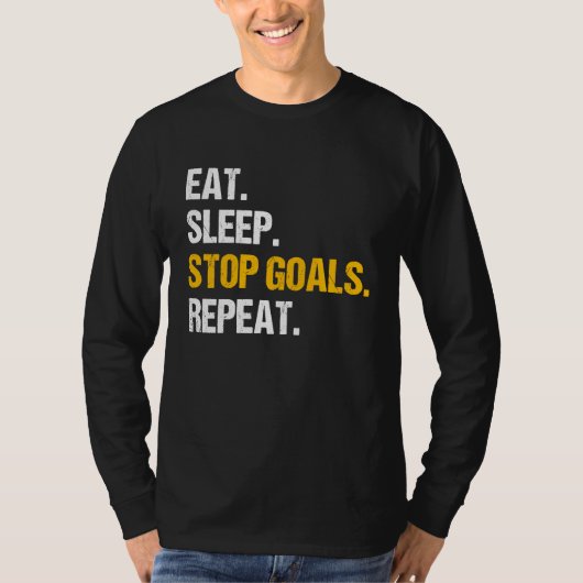 Eat Sleep Stop Goals Repeat Field Hockey Hockey Pl Tシャツ (正面)