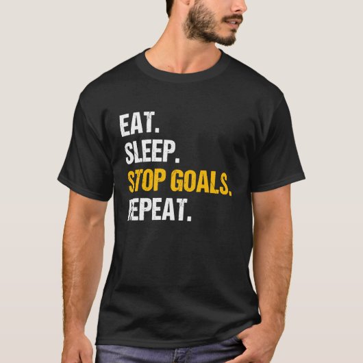 Eat Sleep Stop Goals Repeat Field Hockey Hockey Pl Tシャツ (正面)