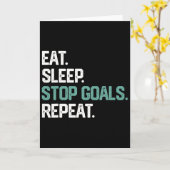 Eat Sleep Stop Goals Repeat Goalie Soccer Hockey K カード (黄色い花)