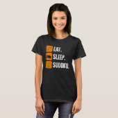 Eat Sleep Sudoku Repeat Number Place Board Game Tシャツ (正面フル)
