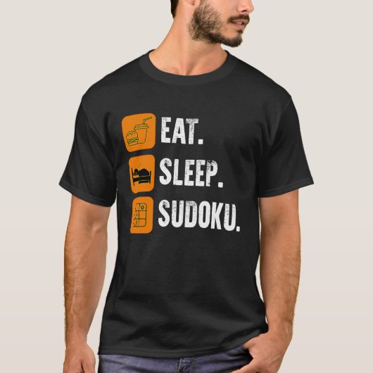 Eat Sleep Sudoku Repeat Number Place Board Game Tシャツ (正面)