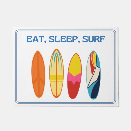 Eat Sleep Surf - ビーチライフ ドアマット (正面)