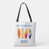 Eat, Sleep, Surf, Repeat - ビーチライフ トートバッグ (裏面)