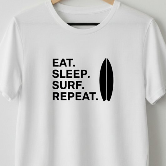 Eat Sleep Surf Repeat Funny Surfing Quotes   Tシャツ