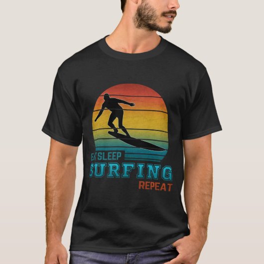 Eat Sleep Surfing Repeat Port Authority® バックパック Tシャツ (正面)