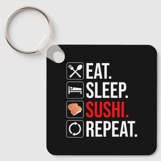 Eat. Sleep. Sushi. Repeat キーホルダー (正面)