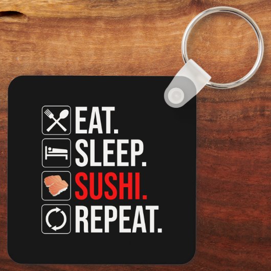 Eat. Sleep. Sushi. Repeat キーホルダー (裏面)