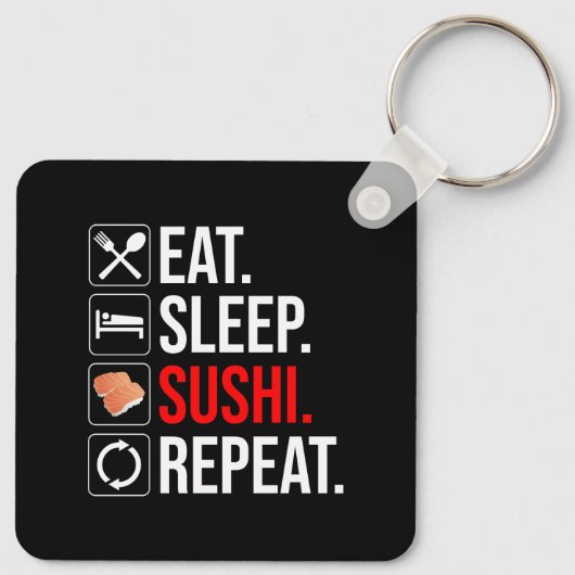 Eat. Sleep. Sushi. Repeat キーホルダー (裏面)