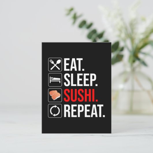 Eat. Sleep. Sushi. Repeat ポストカード (スタンド正面)