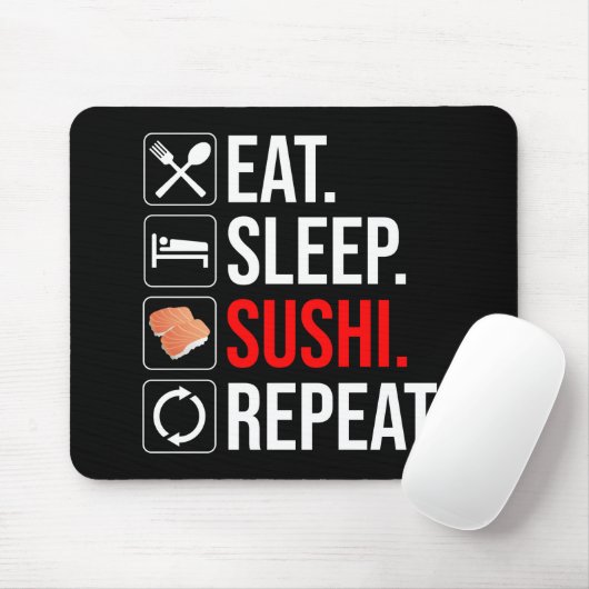 Eat. Sleep. Sushi. Repeat マウスパッド (マウス)