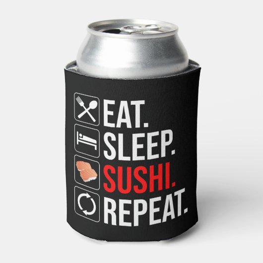 Eat. Sleep. Sushi. Repeat 缶クーラー (缶正面)