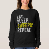 Eat Sleep Sweeper Repeat Cricket スウェットシャツ (正面)