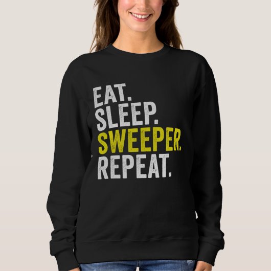 Eat Sleep Sweeper Repeat Cricket スウェットシャツ (正面)