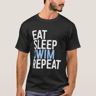 Eat Sleep Swim Repeat Swimmer Gif Tシャツ