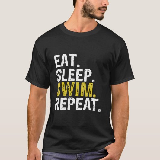 Eat Sleep Swim Repeat Tシャツ (正面)