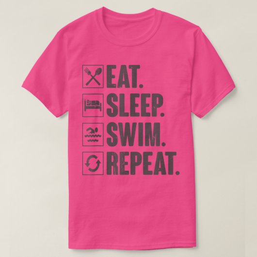 Eat Sleep Swim Repeat Tee Funny Swimming Swimmer G Tシャツ (デザイン正面)