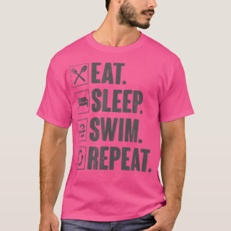 Eat Sleep Swim Repeat Tee Funny Swimming Swimmer G Tシャツ