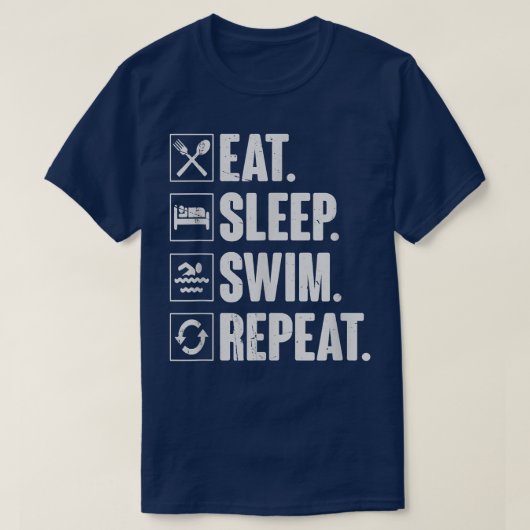 Eat Sleep Swim RepeatSwimming Swimmer Gift  Tシャツ (デザイン正面)