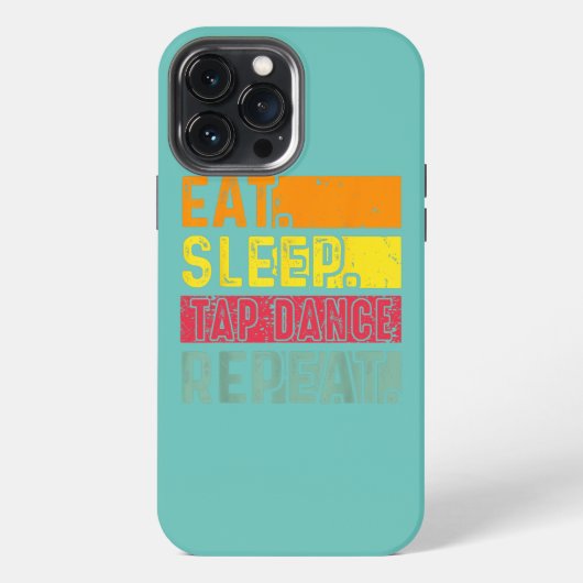 Eat Sleep Tap Dance Repeat ダンサー レトロ iPhoneケース (裏面)