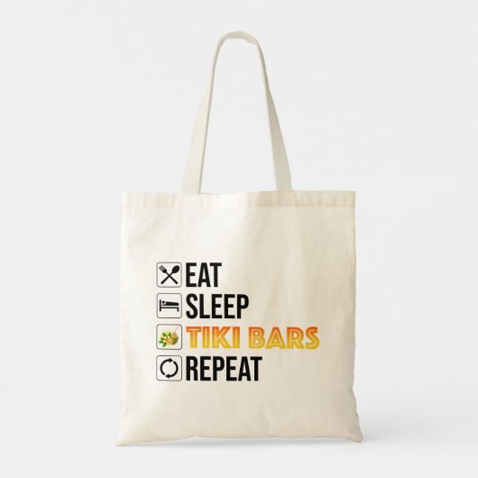Eat. Sleep. Tiki Bars. Repeat トートバッグ (裏面)