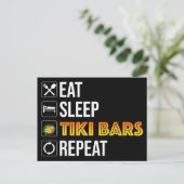 Eat. Sleep. Tiki Bars. Repeat ポストカード (スタンド正面)