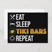 Eat. Sleep. Tiki Bars. Repeat ポストカード (正面/裏面)