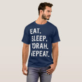 Eat Sleep Torah Repeat Hebrew Jewish Matan Torah Tシャツ (正面フル)