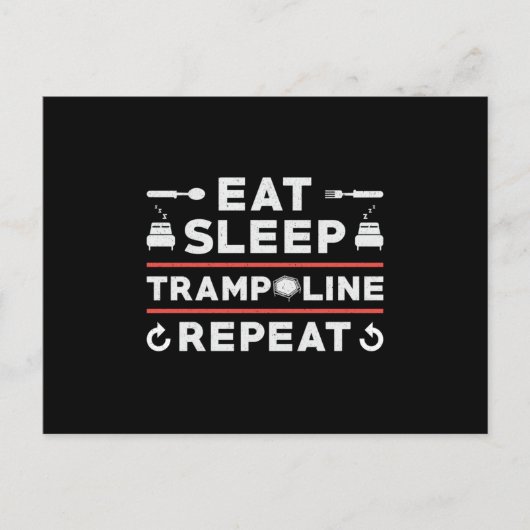 Eat Sleep Trampoline Repeat Gymnast Trampolining ポストカード (正面)