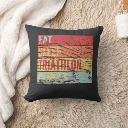 Eat Sleep Triathlon Repeat クッション (ブランケット)