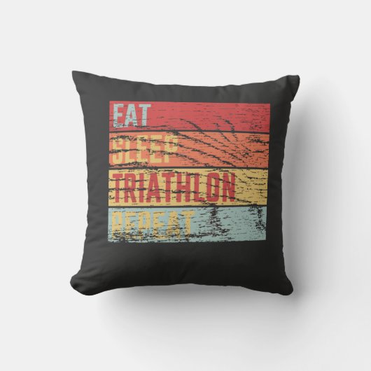 Eat Sleep Triathlon Repeat クッション (正面)