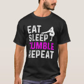 Eat Sleep Tumble Repeat Gymnastics Gymnast Tシャツ (正面)