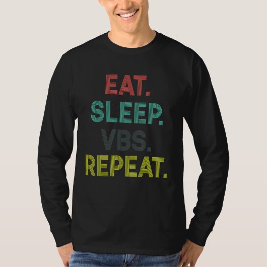 Eat Sleep VBS Repeat Vacation Bible School Kids Tシャツ (正面)