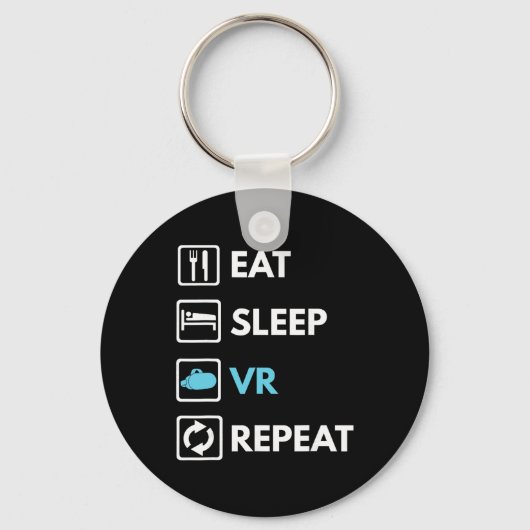 Eat Sleep Vr Repeat Funny Vr Gamer Boy Vr Athlete  キーホルダー (正面)