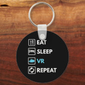 Eat Sleep Vr Repeat Funny Vr Gamer Boy Vr Athlete  キーホルダー (正面)
