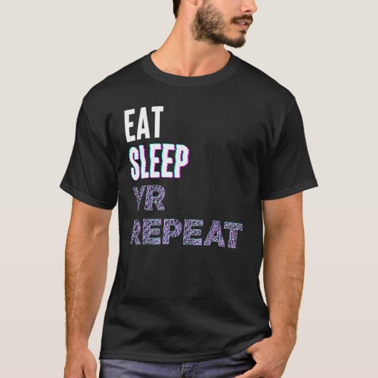 Eat Sleep Vr Repeat Virtual Reality Video Game Pc  Tシャツ (正面)