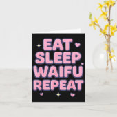 Eat Sleep Waifu Repeat Cute Anime Girl Fan Otaku M カード (黄色い花)