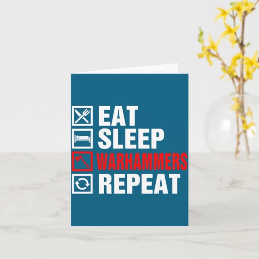 Eat Sleep Warhammers Repeat For Men Women Boys Kid カード (黄色い花)