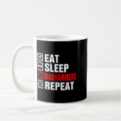Eat Sleep Warhammers Repeat For Men Women Boys Kid コーヒーマグカップ (左)