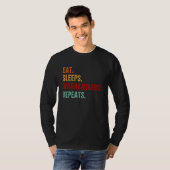 Eat Sleep Warhammers Repeat Gamer Gaming Video Ga Tシャツ (正面フル)