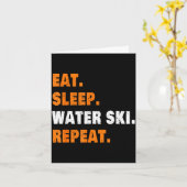 Eat sleep water ski repeat  カード (黄色い花)