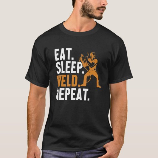 Eat Sleep Weld Repeat Mig Rig Inspector Tig Tack W Tシャツ (正面)