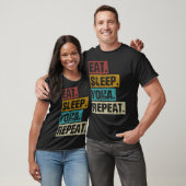 Eat Sleep Yoga Repeat ビンテージ瞑想エクササイズ Tシャツ (ユニセックス)