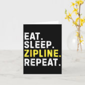 Eat Sleep Zipline Repea Funny Ziplining Humor  カード (黄色い花)