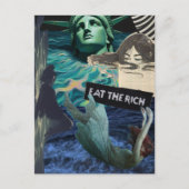 Eat the Rich Mixed Media Collage Women and Liberty ポストカード (正面)