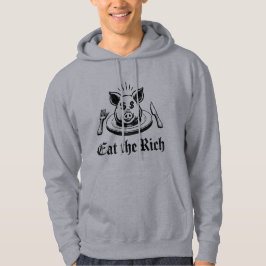 Eat The Rich Pig Dollar Signs Vintage Design パーカ
