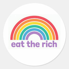 Eat The Rich Rainbow Retro stickers ラウンドシール