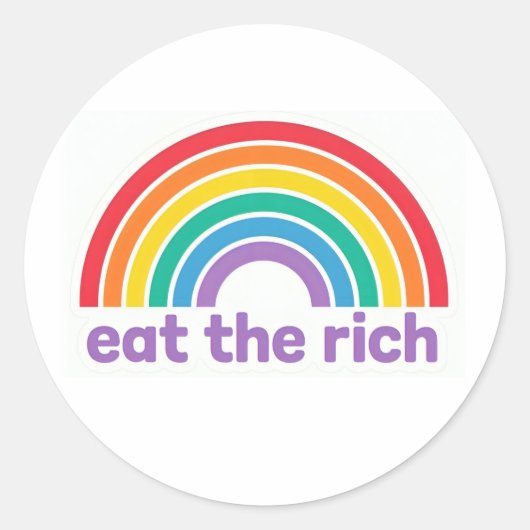 Eat The Rich Rainbow Retro stickers ラウンドシール (正面)
