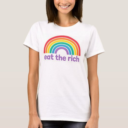 Eat The Rich Rainbow Retro T-Shirt Tシャツ (正面)