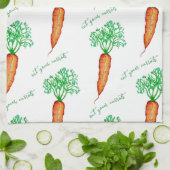 Eat Your Carrots Watercolor  キッチンタオル (折り畳み)