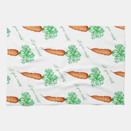 Eat Your Carrots Watercolor  キッチンタオル